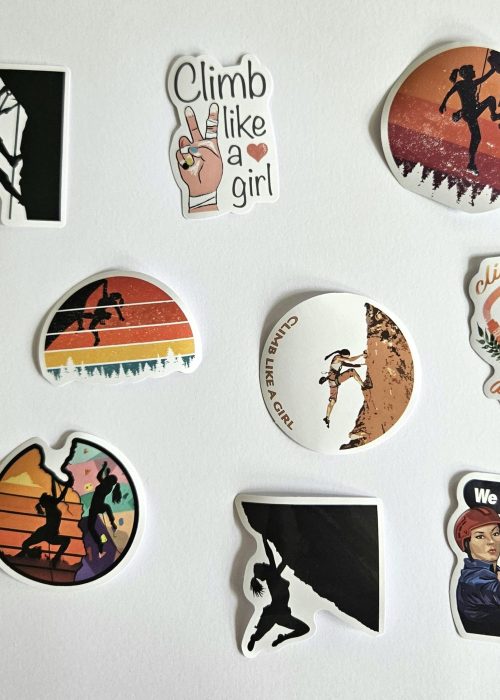 Girl power climbing stickers. Water bottle, laptop vinyl decals. Women empowerment stickers, perfect gift for climbing and bouldering