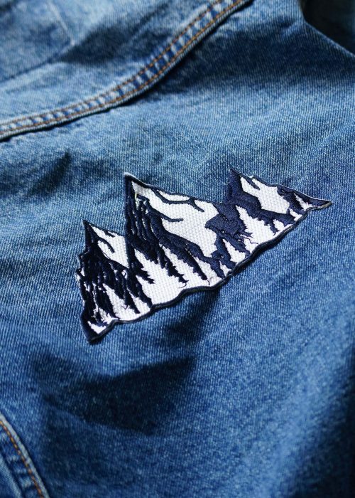 Large Embroidered Mountain Patch: Iron-On Sew-On, Outdoor Gift