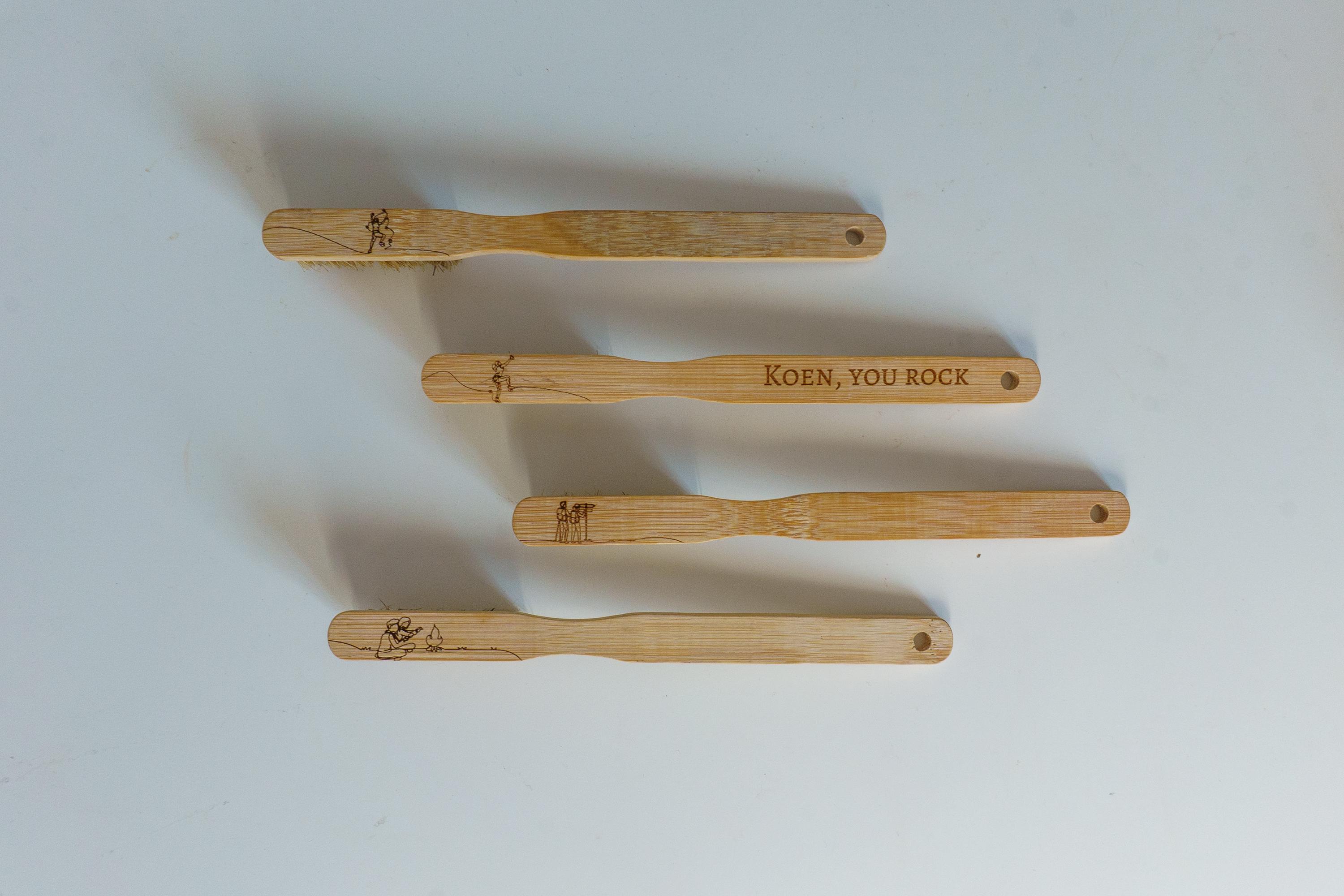 Engraved Bamboo Climbing Brush: Personalized Bouldering Gift - Afbeelding 7
