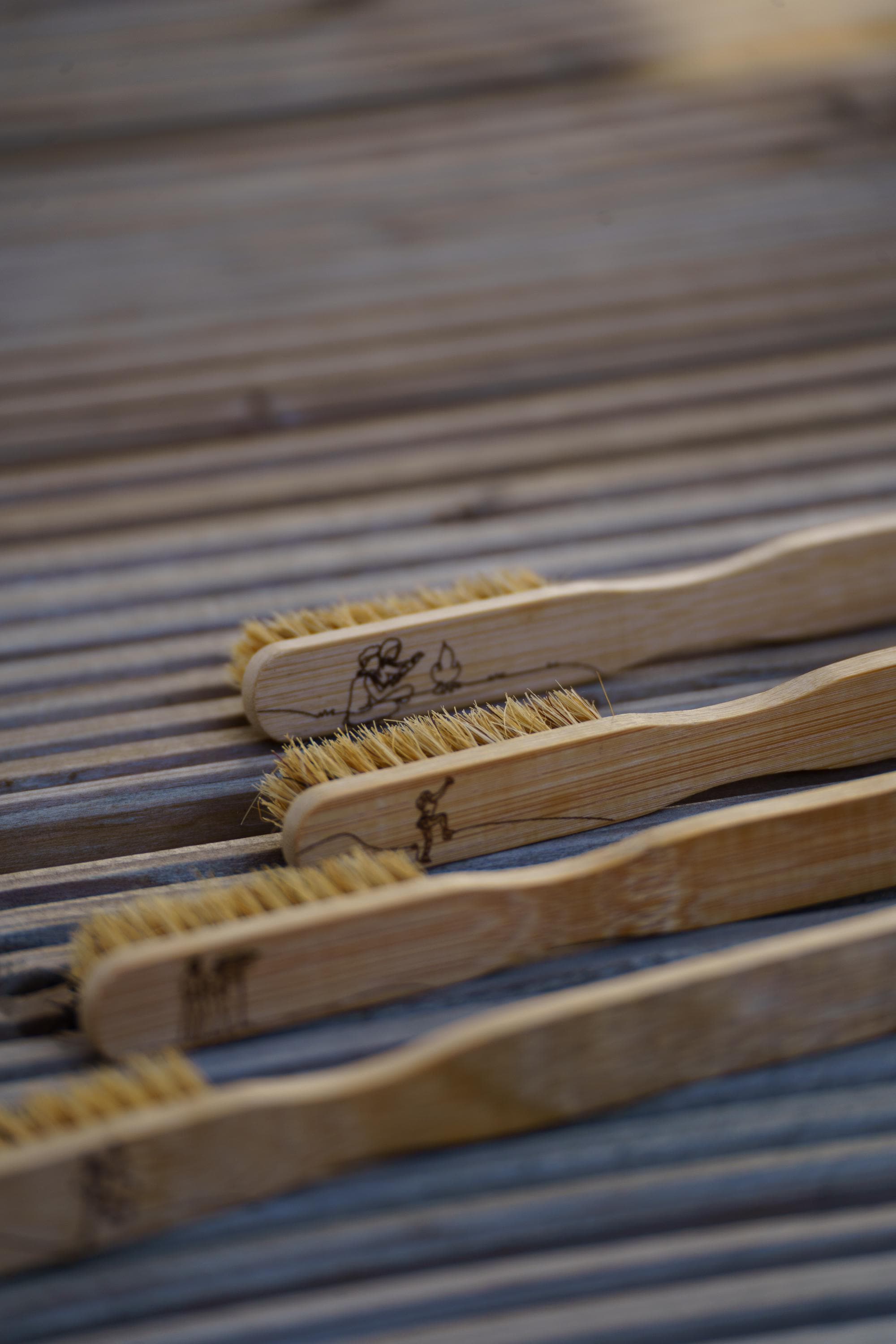 Engraved Bamboo Climbing Brush: Personalized Bouldering Gift