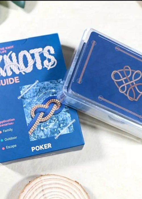 Knot poker cards: 54 playing cards (poker set) – outdoor survival and climbing gear learning cardset for rope tying – knots cheat cards